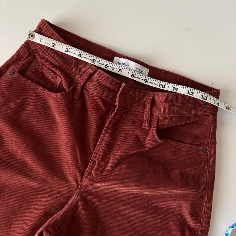 Rust Wide-Leg Corduroy Pants, Size 8 Petite - Picture 5 of 9